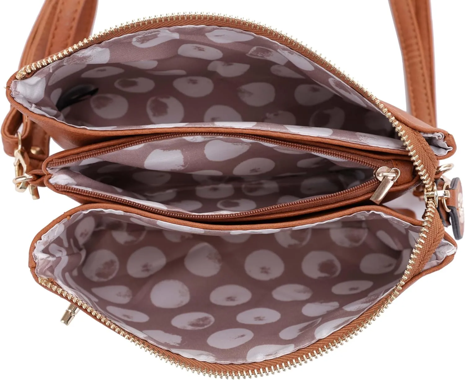 Women's Turn Lock Closure Wristlet Clutch and Crossbody, Multiple Compartment